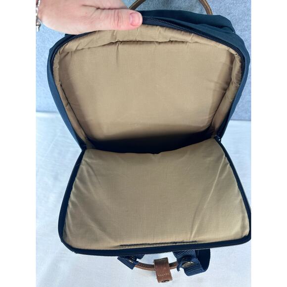 Fjallraven Kanken Navy Canvas and Leather Backpack G1000 Laptop 15 Front Pocket - Picture 9 of 11